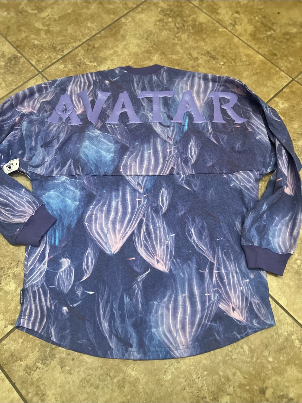 Disney Long Sleeve Graphic Top in Navy and Lavender